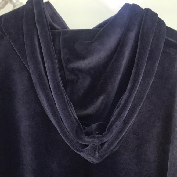 New DKNY navy velvet sweater with hood - Picture 7 of 7